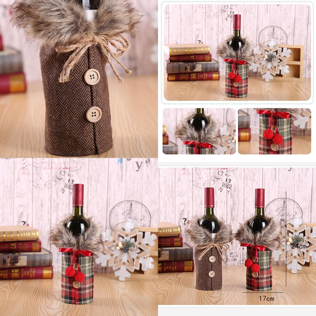 Classic Santa Claus Wine Bottle Cover Bag Perfect For Christmas Dinner Party Table Decor