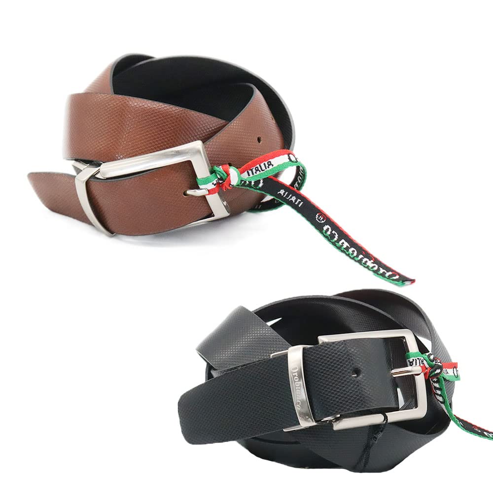 [Orobianco] Reversible 2-Way Swivel Belt, Made in Italy, Cowhide Leather, Men s [Adjustable Size] Men s Business Belt, Genuine Leather, Gentleman s,