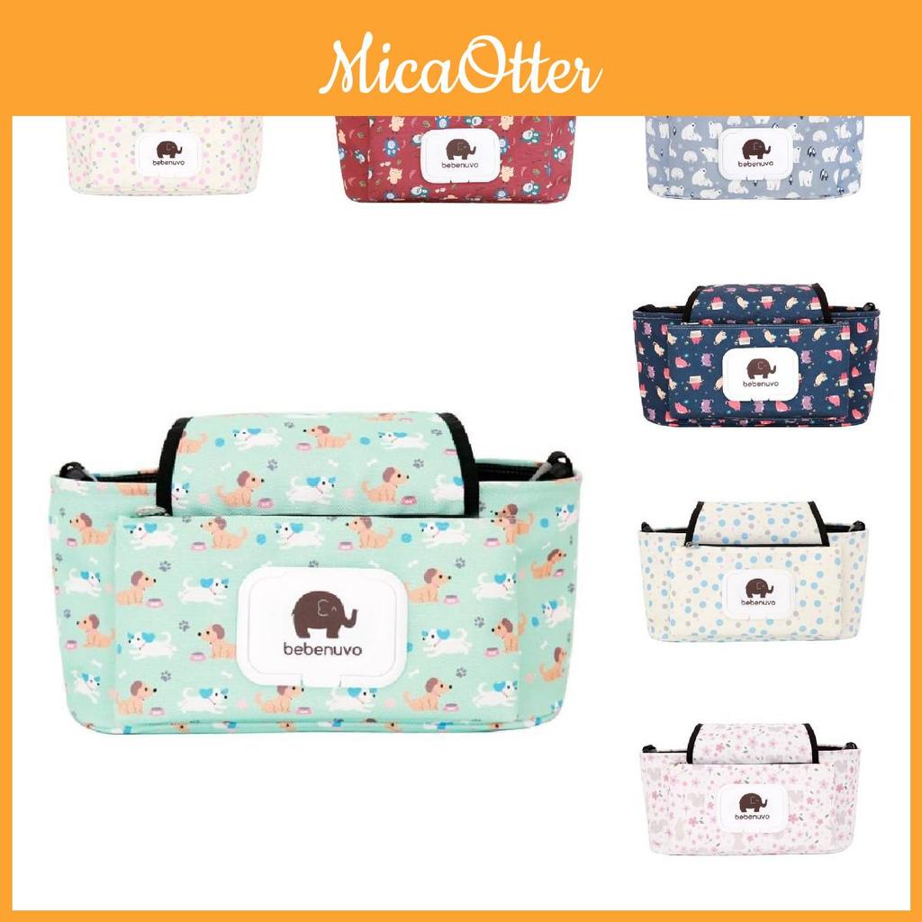 Strapazierfähige Canvas Babywagen-Hängetasche mit süßem weißem Pünktchen-Design