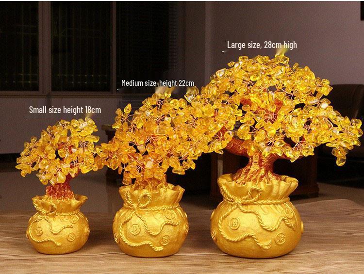 Natural Crystal Wealth Tree Ornament - Money Tree Business Gift