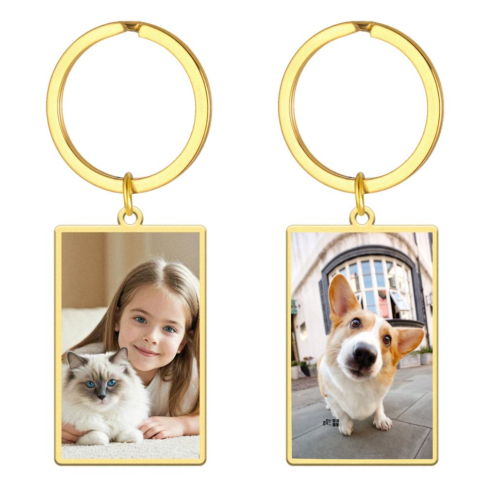 Amaxer Custom Keychain Double Sided Personalized Picture Text Keychains Engraving Photo Key chains Gifts for Women Boyfriend