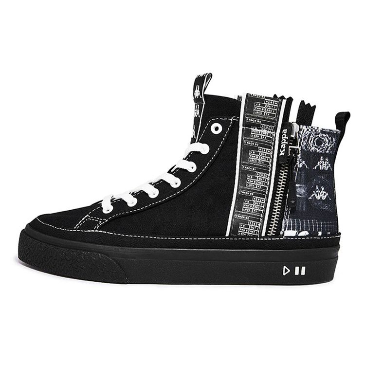 Kappa Fabric Wrap Non-Slip High-Top Skate Shoes Unisex Skate Shoes Black K0AY5CC05D-990