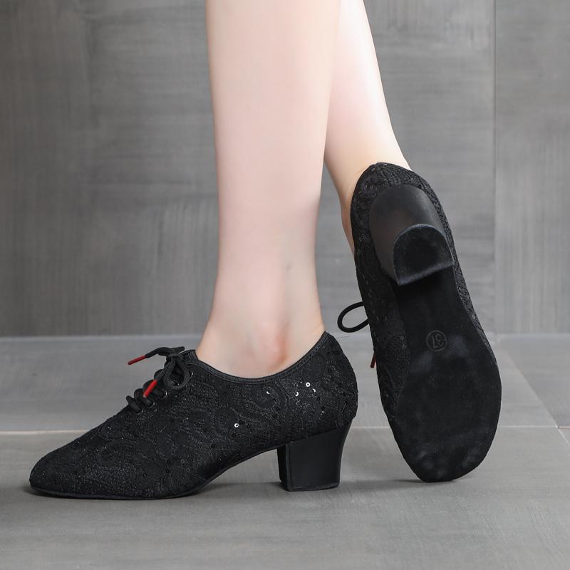 Scarpe da Ballo Latino Bianche Donna Adulto Interno Suole Morbide Professionali Quadrato Moderno Sneakers da Ballo Donna Scarpe da Ballo Jazz Nero