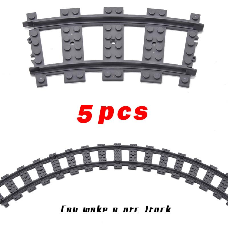 City Trains Flexible Tracks Forked Straight Curved Soft Rails Track Switch Building Block Bricks Kids DIY High-tech Train Toys