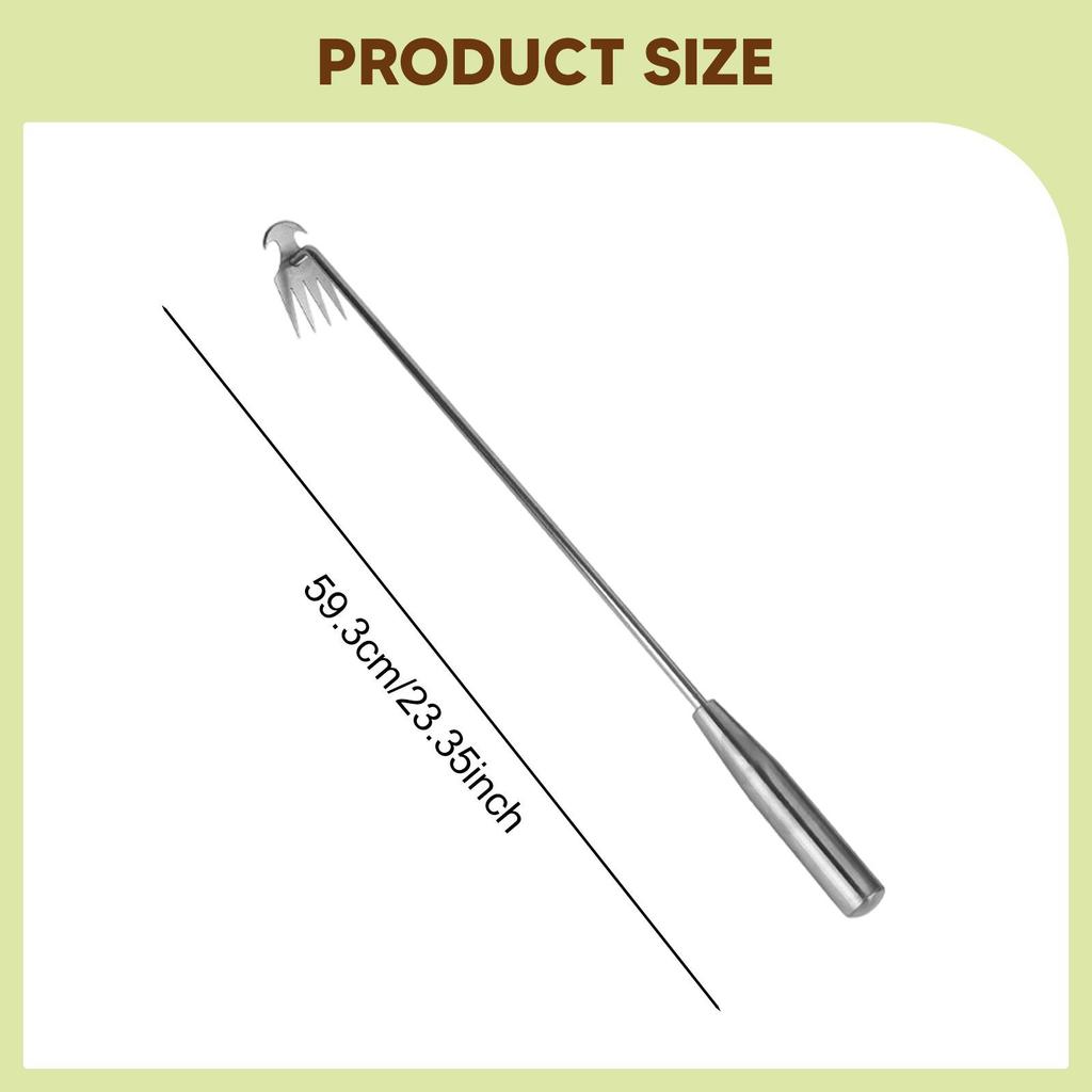 Weed Remover Portable Lightweight Weeding Tool for Yard Vegetables Uprooting 30 cm 4 Tines