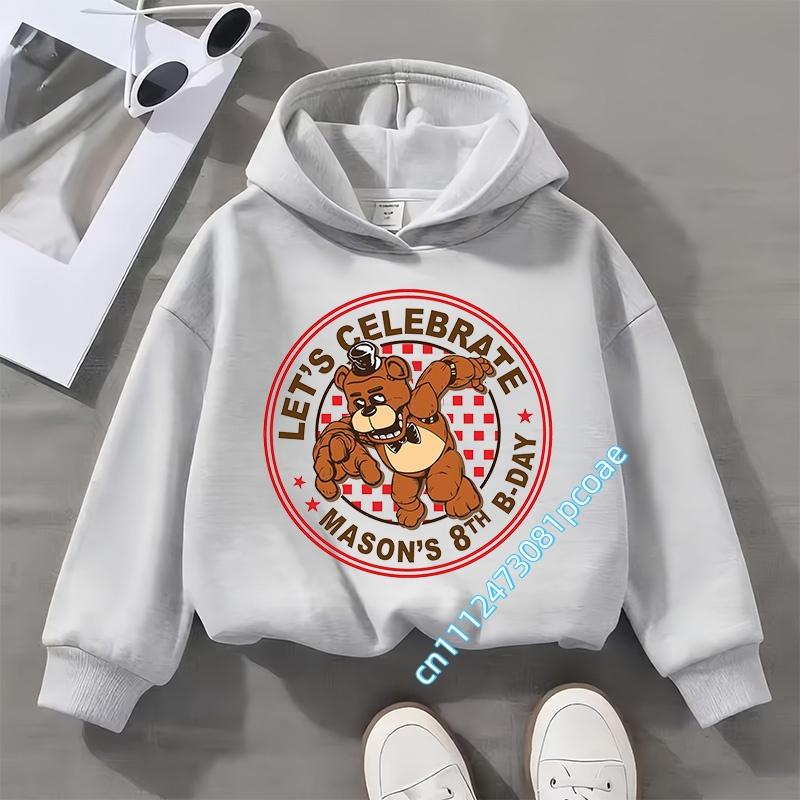 Five Nights At Freddy's Kids Boys' Sportswear Girls' Casual Top Cartoon Print Autumn/Winter Long-Sleeve Children's Hooded Shirt