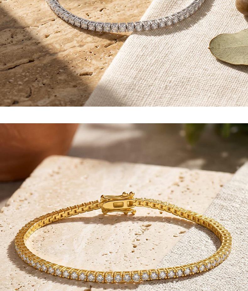 Moissanite 2.5mm Tennis Bracelet for Girls: Thin 925 Silver Luxury Chain