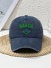 Space Explorer Graphic Distressed Baseball Cap Adjustable Polyester Casual Outdoor Hat