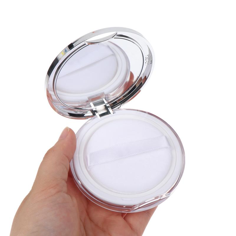 1Pcs Loose Pot Travel Makeup Jar Sifter Container 3-5G Portable Ultra-Thin Plastic Powder Box With Mirror And Powder Puff