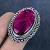 Naturalny Różowy Opal Potrójny Kamień Szlachetny Biżuteria Srebro Próby 925 Pierścionek Rozmiar 10 P3l07