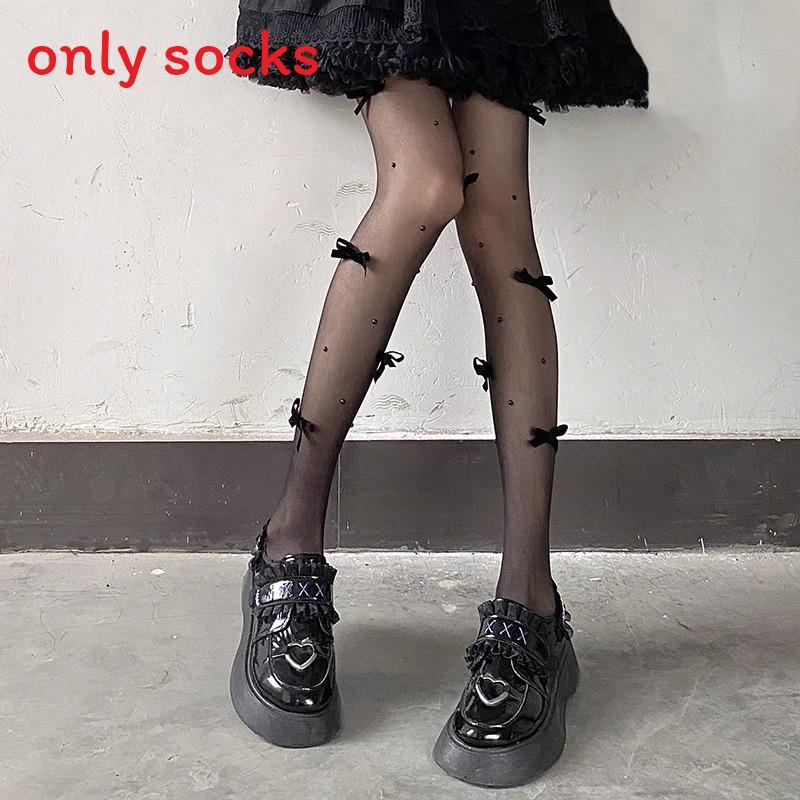 Jk White Stockings For Women With Butterfly Pattern Summer Thin Tights Nightclub Fashion