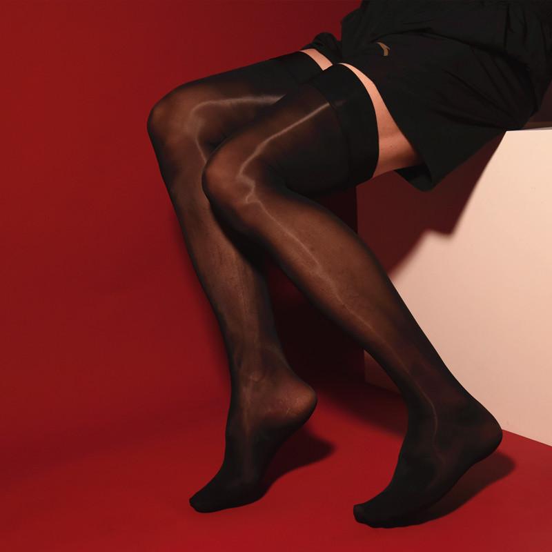 Sexy Men Oil Glossy Stockings SHAPING Pantyhose Shiny Satin Shape Stockings Candy Color Hosiery Dance Lingerie 912 PIN F8