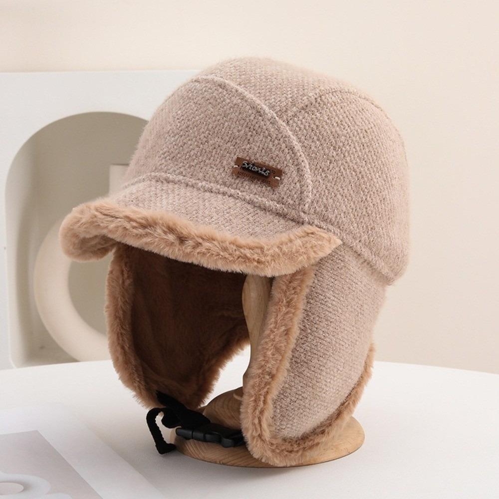 

Casual Windproof Winter Hat Thickened Velvet Lining Faux Fur Hat Warm Earflaps Hat For Women хакі