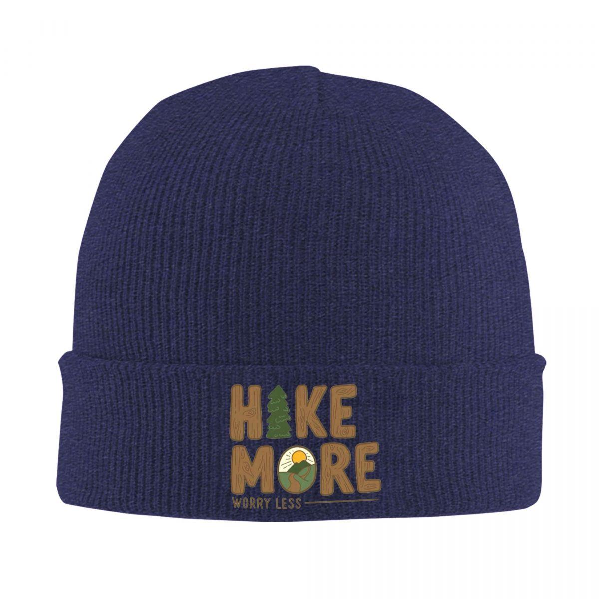 

Hiker Hike More Worry Less Warm Knitted Cap Hip Hop Bonnet Hat Autumn Winter Outdoor Beanies Hats for Unisex Adult One Size