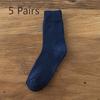 5 Pairs of Thickened and Fleece Warm Loop Socks, Mid-calf Sweat-absorbing and Breathable, Suitable for Both Men and Women, Versatile Towel Socks