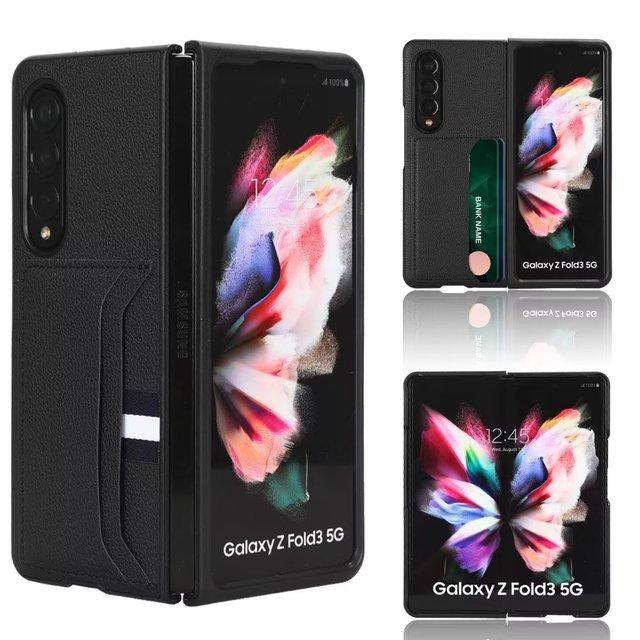 High Quality For Samsung Galaxy Z Fold3 2 3 Fold 4 5g Case Litchi Pattern Card Leather Cover