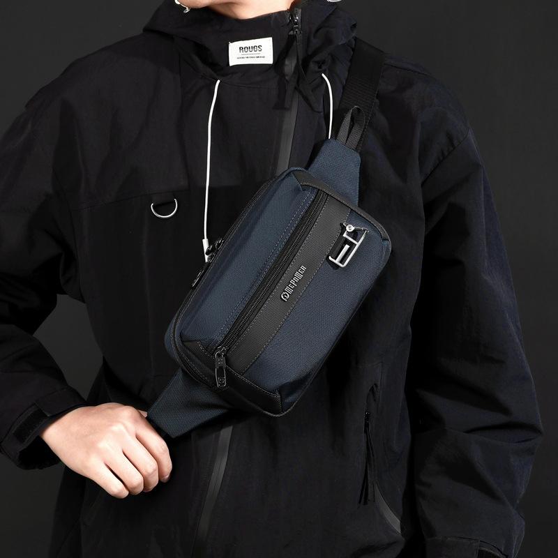 Minimalist Handheld Chest Bag Business Korean Style Men's Crossbody Bag Casual Sports Phone Shoulder Pouch