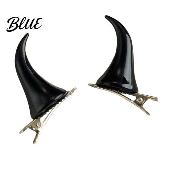 Fashionable Dark Style Hairpins 2Pcs Halloween Evil Horn Hair Clips Small Horror Demon Goth Ear Lolita Fashion Accessories Hairpins Barrettes