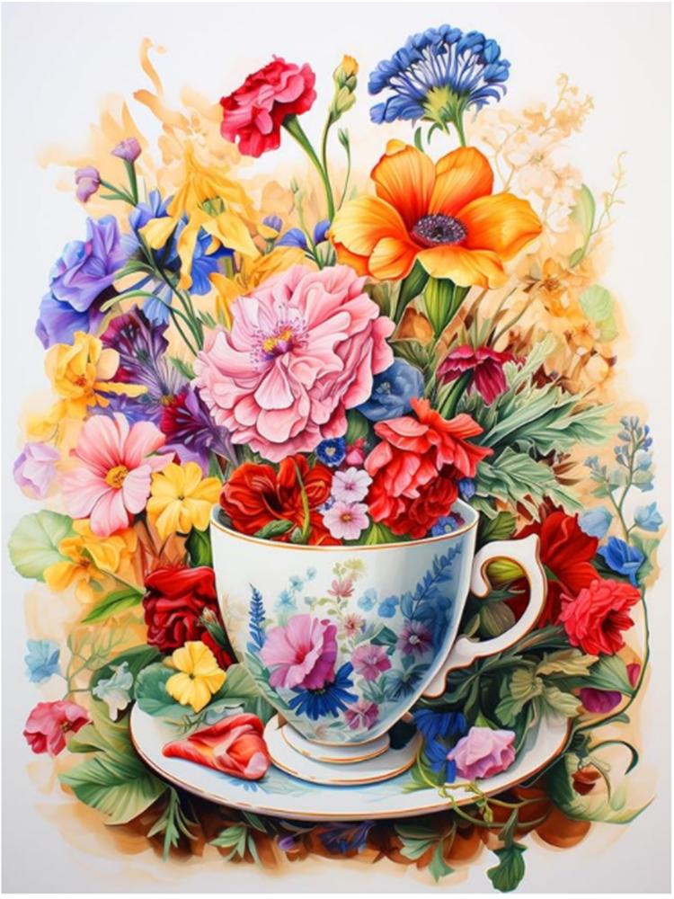 New Colorful Flower 5DDIY Diamond Painting Mosaic Flower Cross Art Picture Diamond Embroidery  Creative Hobbies Home Decoration