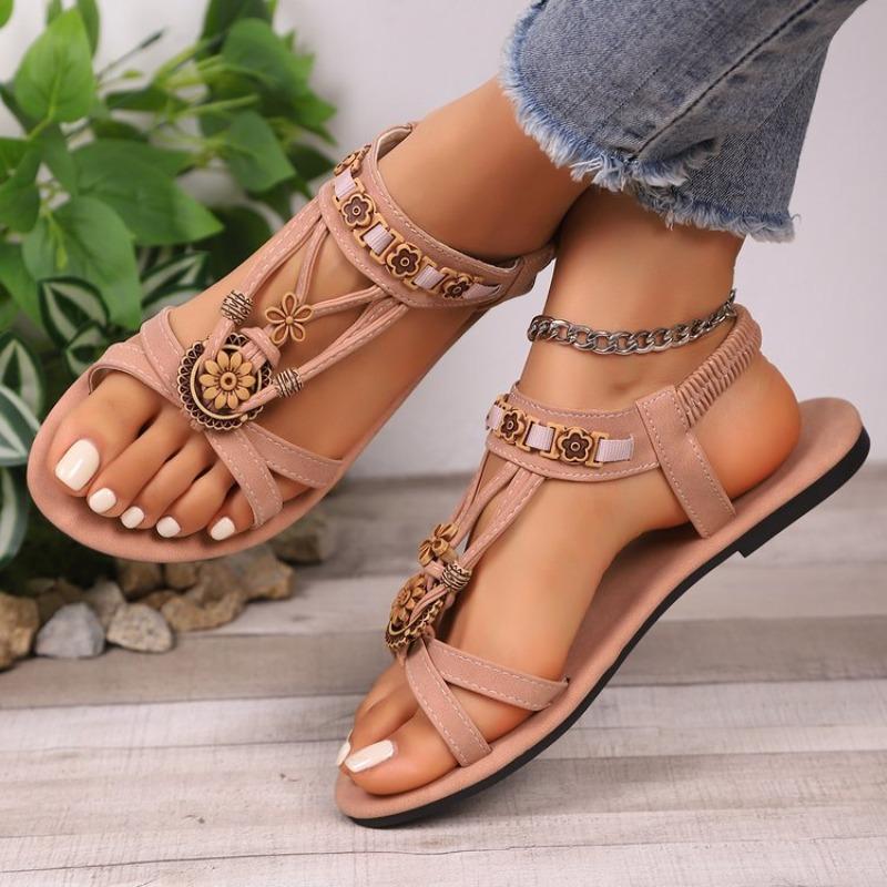 Women's Plus Size New Summer Ethnic Style Fashionable Versatile Flat Breathable Casual Sandals