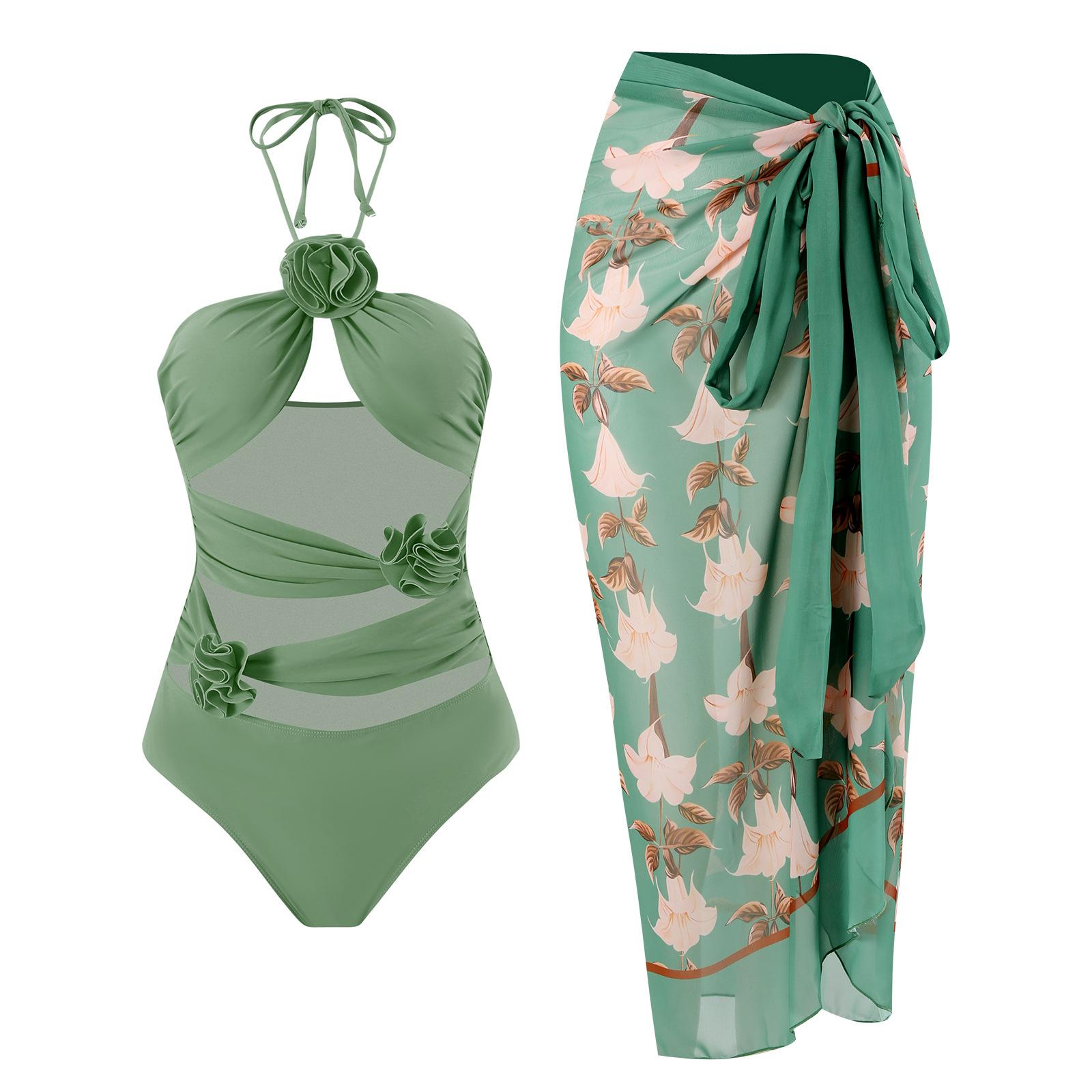 

Цельный консервативный прикрывающий живот и сексуальный новый купальник женский шифоновый пляжный купальник с юбкой XL