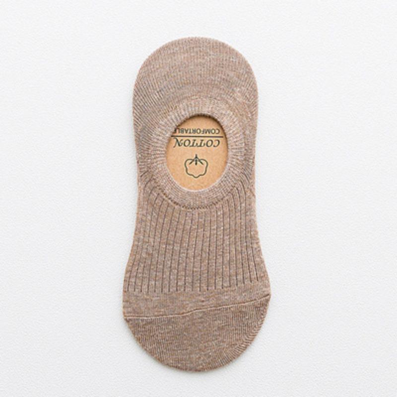 Women's Spring and Summer New Stripe Silicone Non Slip Invisible Cotton Shallow Mouth Boat Socks