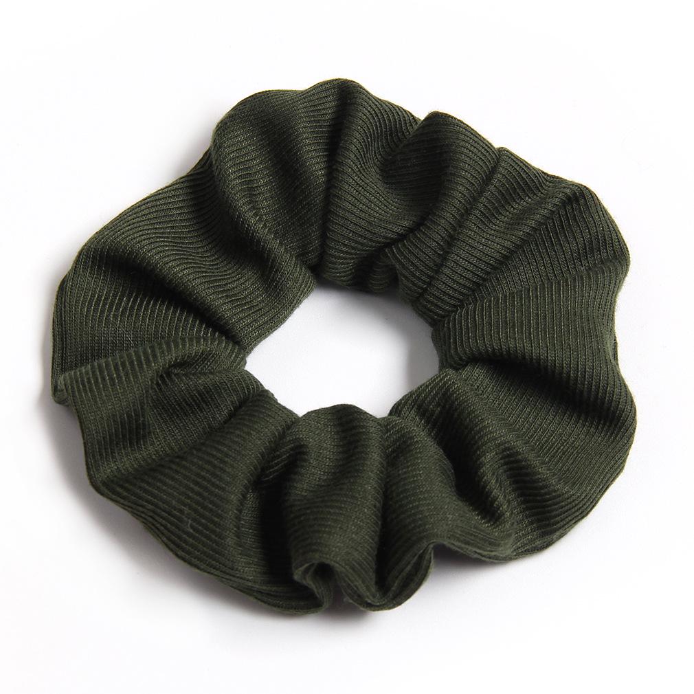 Solid Color Striped Hair Tie for Girls - High Elasticity Ponytail Accessory