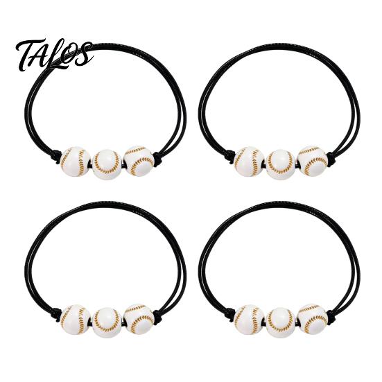 Durable Braided Rope Accessory 4 Pcs Sports Balls Bracelets, Adjustable String Bracelet, Unisex Athletic Wristband Handmade Woven Cord Team