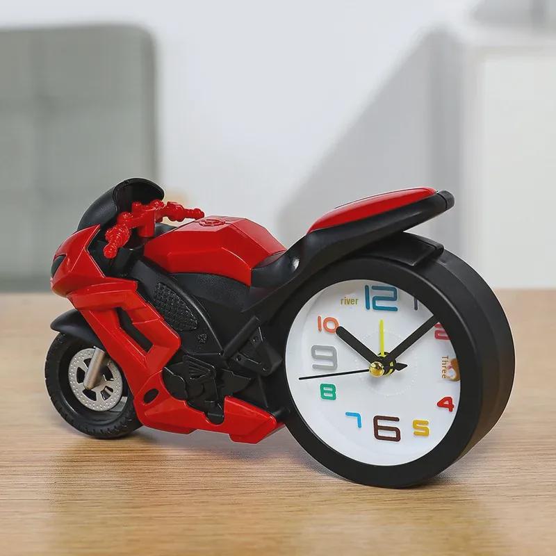 Vintage Motorcycle Alarm Clock - Unique Locomotive Design, Perfect Birthday Gift for Students and Kids.