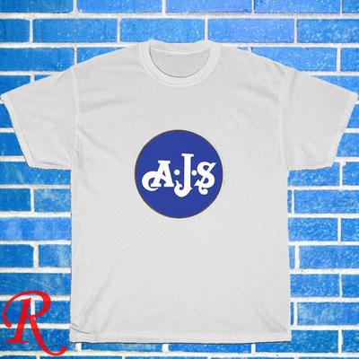 Nieuw!  AJS Motorfiets Klassiek Logo Zwart Grijs Marineblauw Wit Maat S-5XL Unisex T-shirt