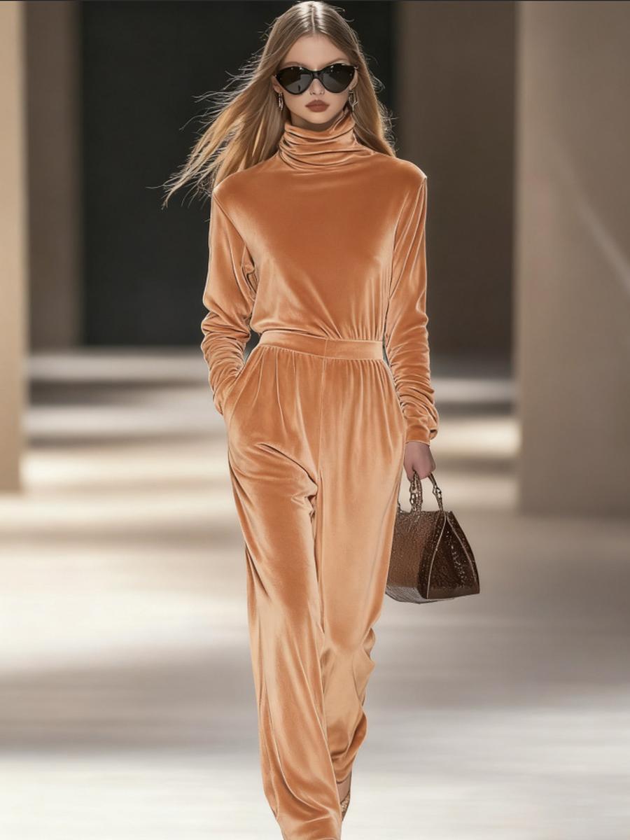 

Autumn Winter New Korean Velvet Fashion Casual Set XXXL хакі