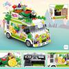 Blocs de construction pour filles, amis, crème glacée, Burger, sushi, fruits, dessert, chariot, modèle briques, ville, véhicule de vocation, voiture de Camping, jouets pour enfants