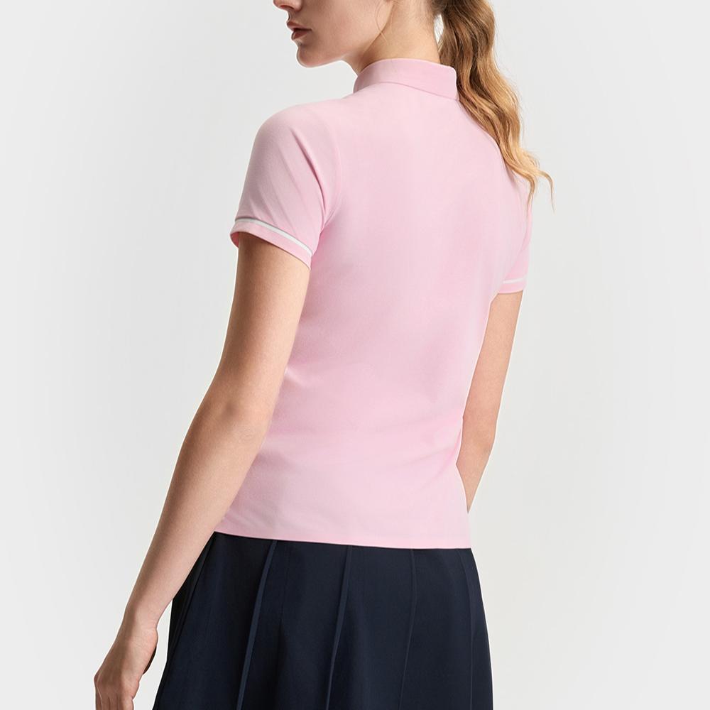 New FILA Athletics Polo Shirt Women's Quartz Pink PK A11W523104F-PK