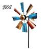 Colorful Garden Decoration Windmill Ground Stake, Outdoor Rust-Proof Wind Spinner Ornament, Fan Blades Metal for Yard Lawn Patio Stake