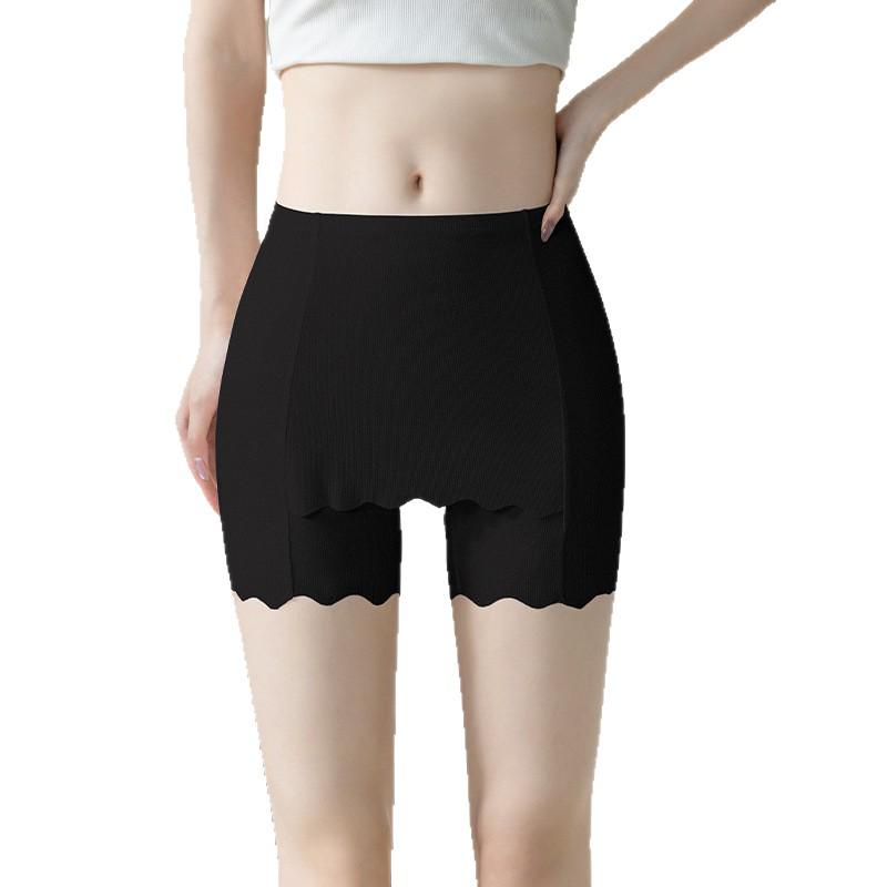 Women's Ice Silk Seamless Safety Shorts - Double Layer, Anti-Exposure, No-Roll Edge, Summer Thin Base Layer