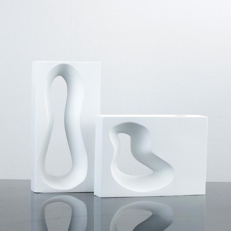 Modern Simple White Creative Geometric Hollow Vase Model Room Living Room Bedroom Sales Office Decoration Home Accessories