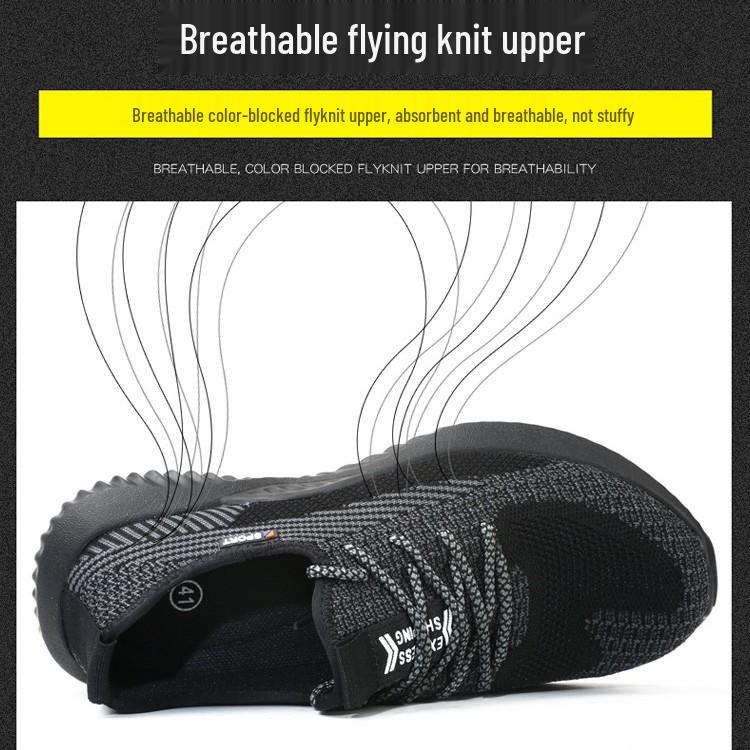 Herren Atmungsaktive Rutschfeste Sicherheitsschuhe - Stoß- und Durchstichfestes Sportschuhwerk