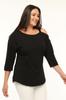 Women's Big Size Blouse Plus Size Asymmetrical One Shoulder Blouse with Tape Detail
