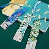 Oil Painting Metal Bookmark Tassel Pendant Floral Painting Bookmark  School Office Supplies