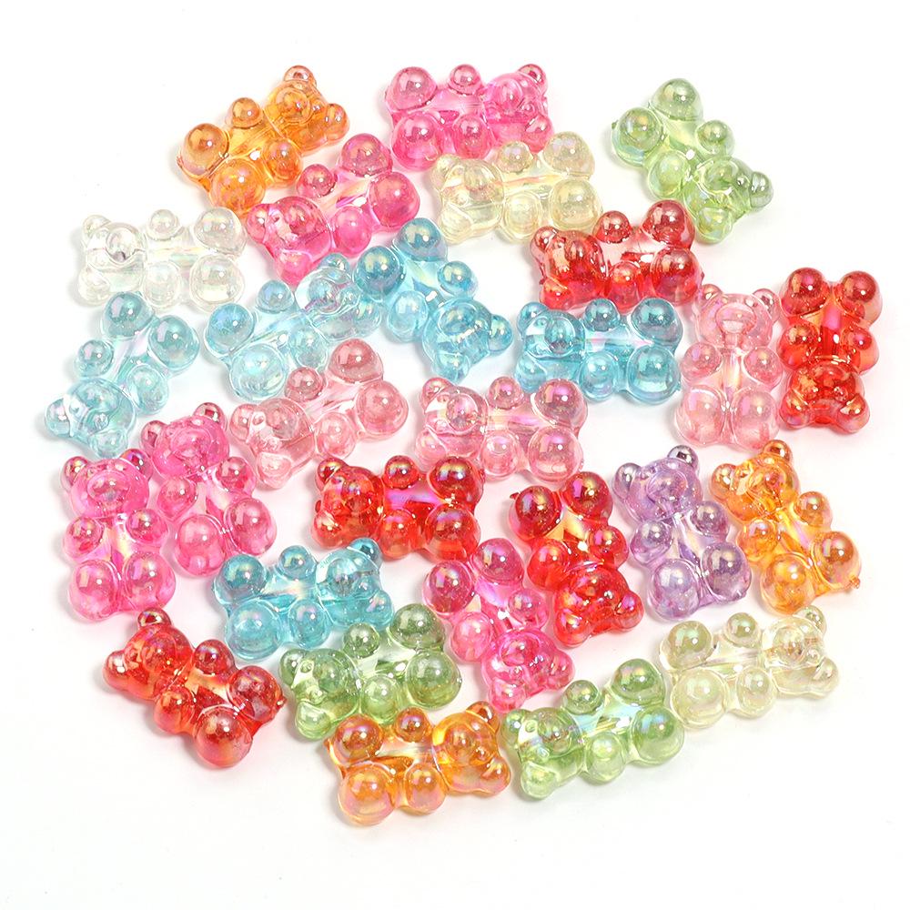 Acrylic Transparent Bear Pendant DIY Necklace & Phone Chain Jewelry Accessory