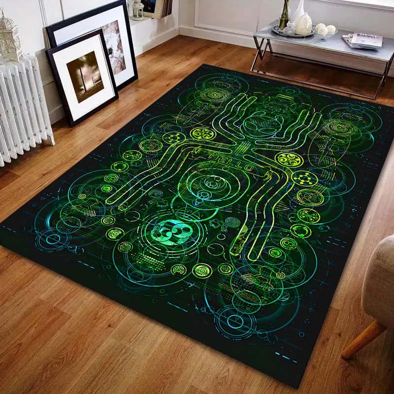 Personality Alien Analysis Print Carpet for Bedroom Living Room Bedside Sofa Floor Mat Modern Home Decor Area Rug Large Size