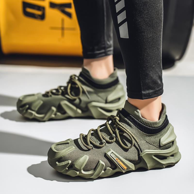 

Носки и обувь мужские летние популярные сетчатые кроссовки с плетением из мухи защитная платформа студенческие беговые ретро-туфли для папы 39 зелёный