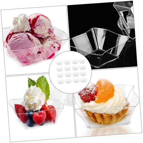 SEWACC 48 Disposable Plastic Dessert Cups for Ice Cream and Pudding