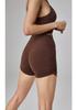 Bare-Feel High-Waisted Yoga Shorts: Butt-Lifting, Peach Drawstring, Three-Quarter Fitness Pants for Women.