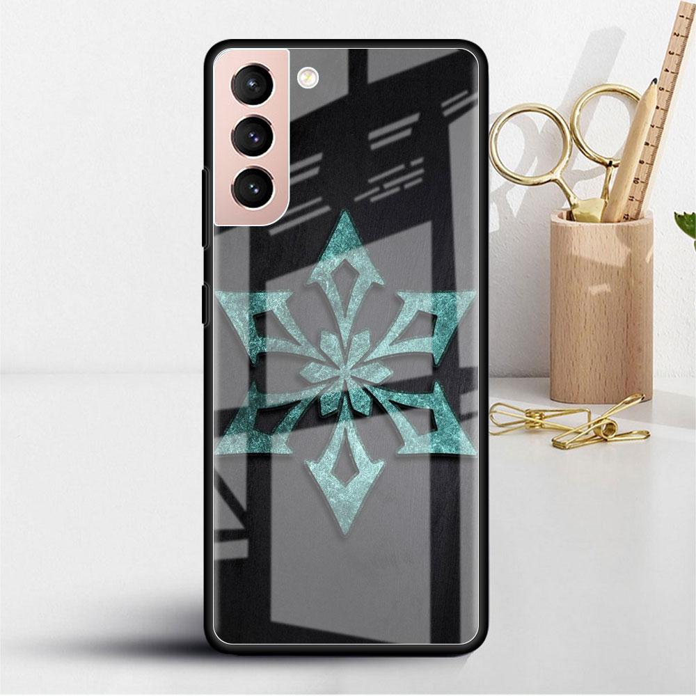 Genshin Impact Glass Case For Samsung Galaxy S22 S20 FE S21 Plus Phone Cover S10 5G S9 Note 20 Ultra 10 Lite Shell
