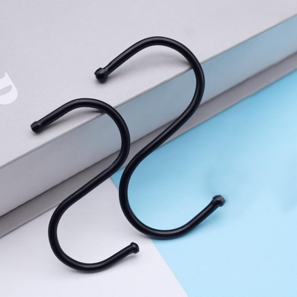 Schwarze S-förmige Metallhaken zum Aufhängen, Handtuch- und Mantel-Organizer, Türgeländer-Aufhänger, Aufbewahrungswerkzeuge für Zuhause, Badezimmer, Büro