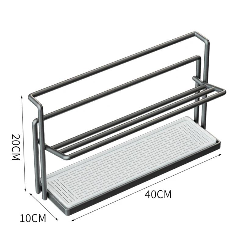 Double-layer Cup Rack with Drain Tray Rack for Kitchen Table Top Glass Cups, Tea Cups, Coffee Cups and Water Cups Organizer Shel