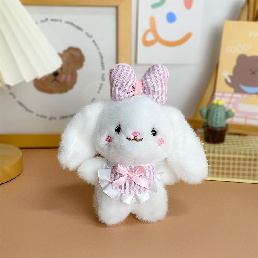 Cute Animal Plush Toy With Blue Butterfly Bow For Kids And Gifts