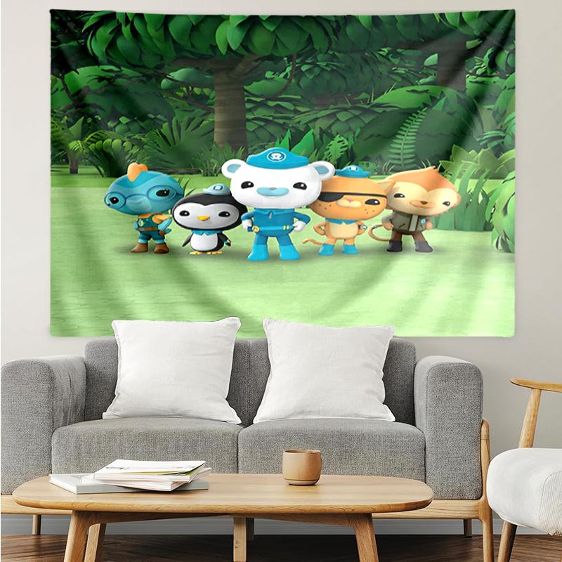 Octonauts Print Tapestry, Backdrop, Easy Setup, Ideal for Bedroom, Office & Living Room, with Aesthetic Wall Hanging Decor.