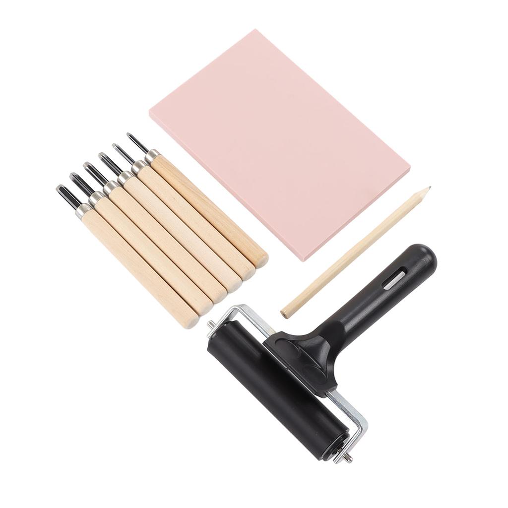 Stamp Making Kit Assorted Carving Knives Carving Block Flexible Roller Stamp Carving Tools for DIY